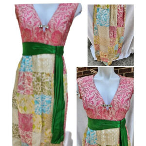1960s‎ Quilted Lamé debut gown S